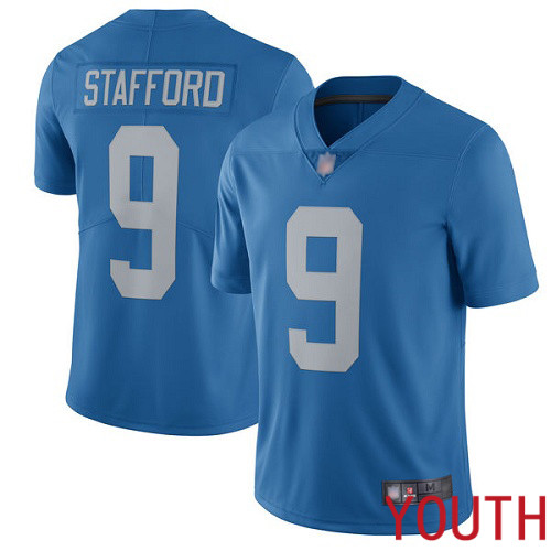 Detroit Lions Limited Blue Youth Matthew Stafford Alternate Jersey NFL Football #9 Vapor Untouchable